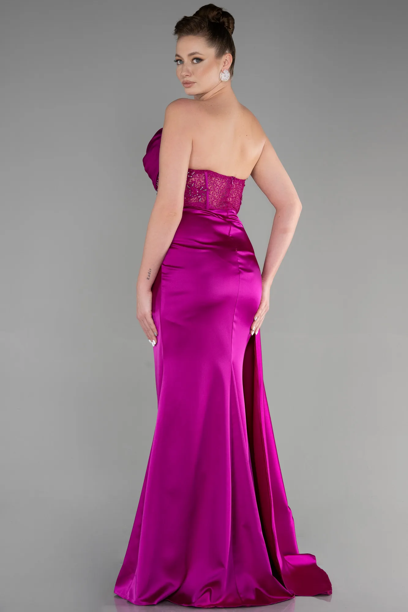 Violet-Long Satin Evening Dress ABU3587