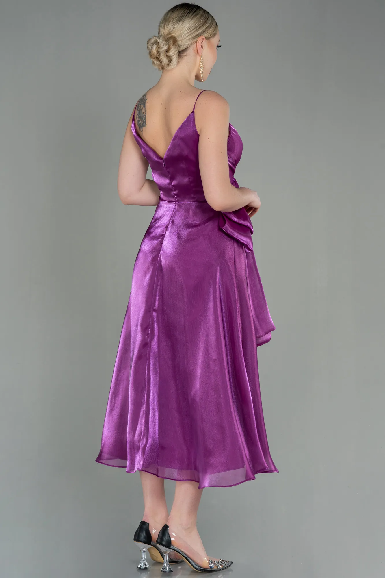 Violet-Midi Chiffon Invitation Dress ABK1669
