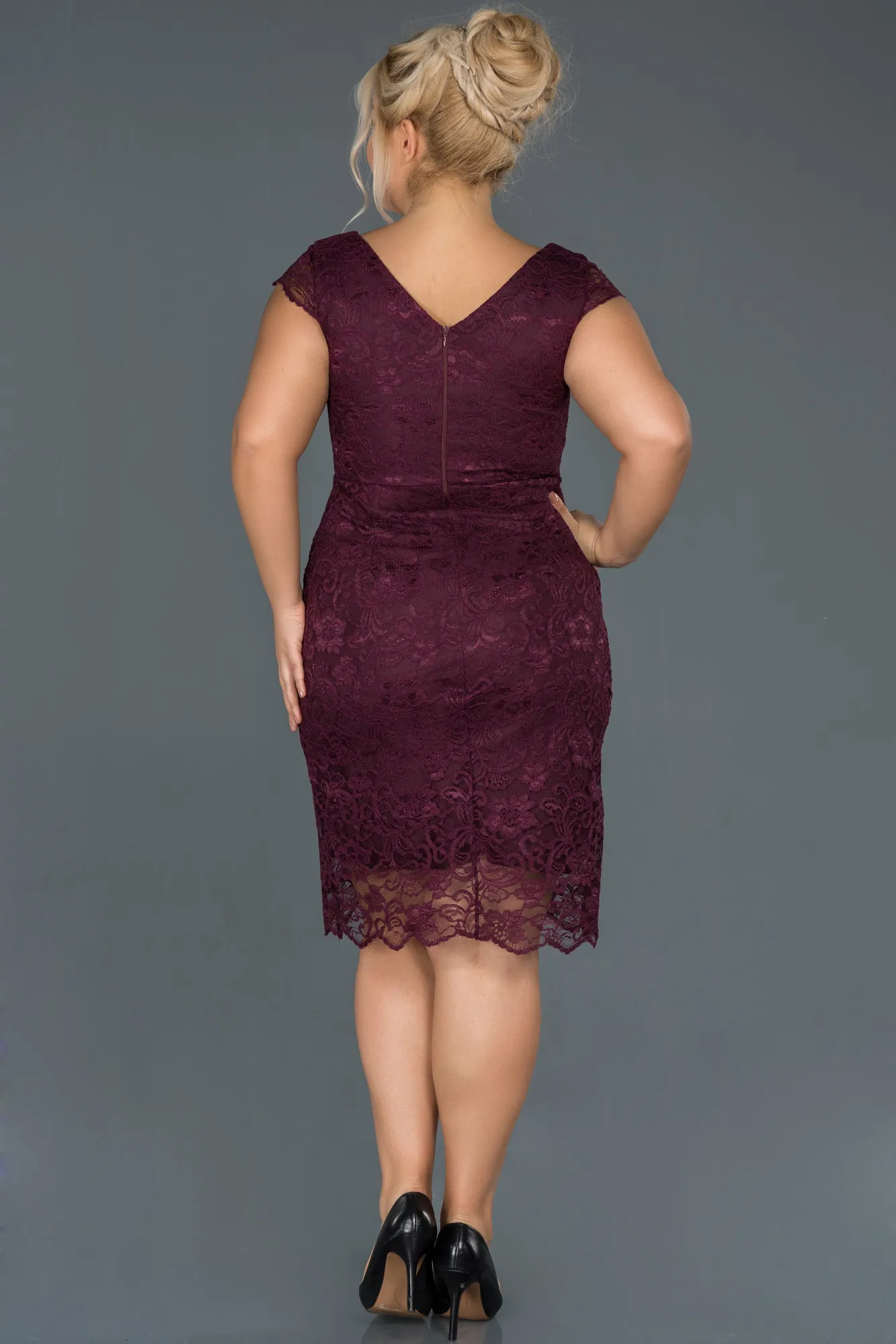 Violet-Short Oversized Evening Dress ABK010
