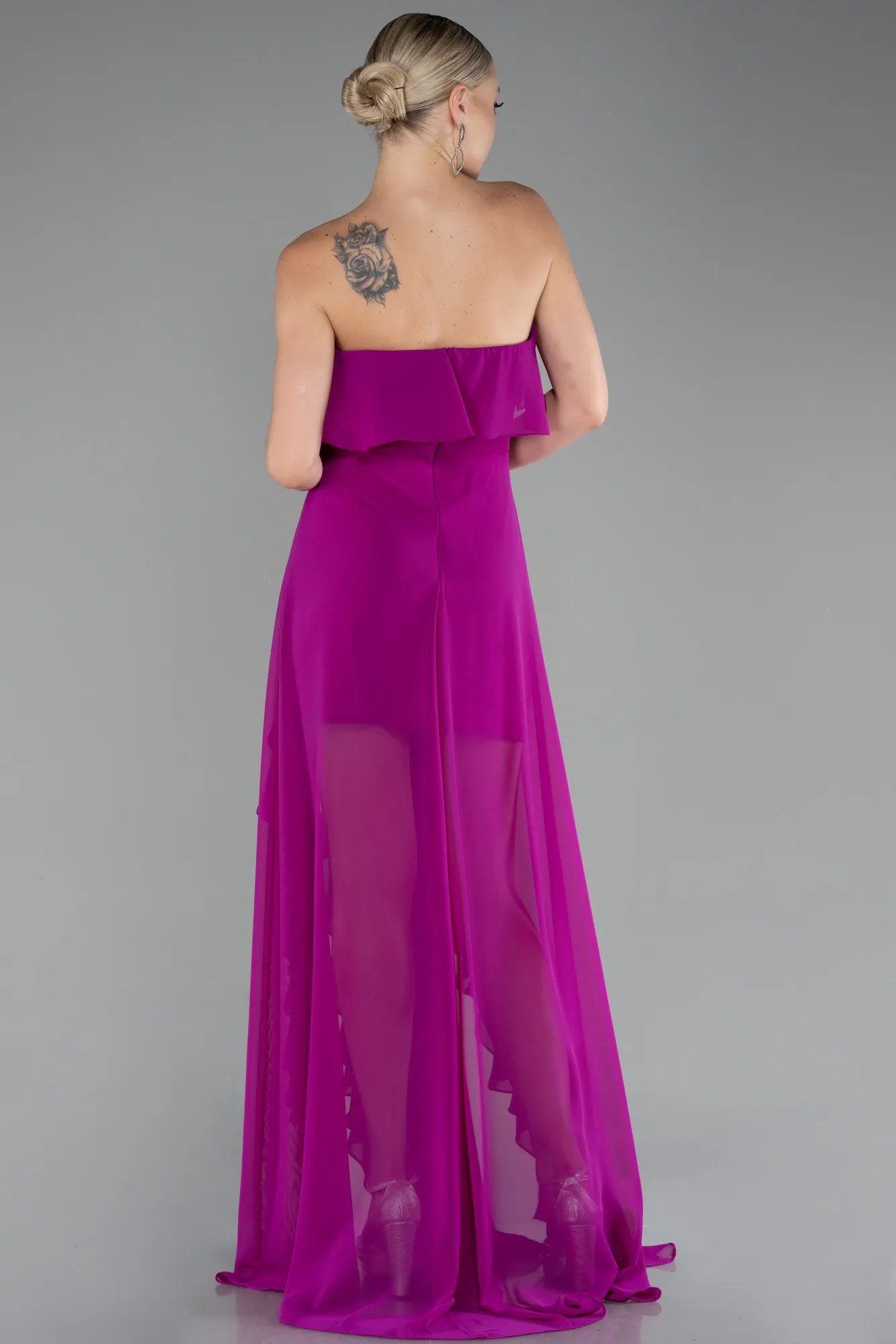 Violet-Strapless Long Chiffon Prom Dress ABU3838