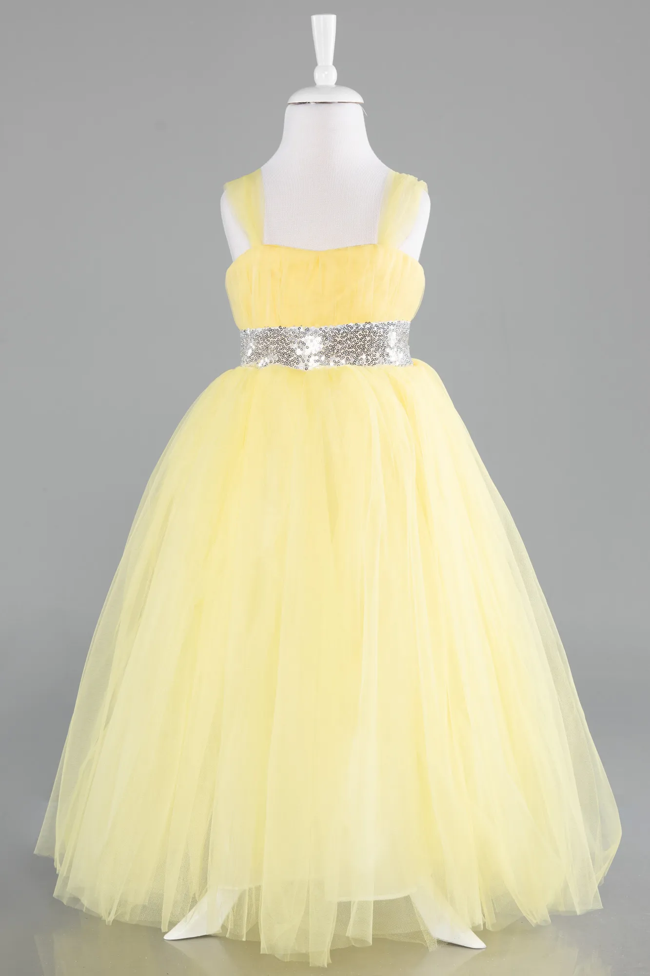 Yellow-Long Girl Dress ABU3031