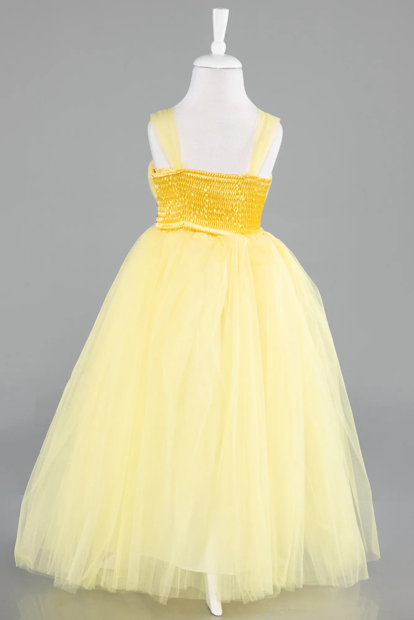 Yellow-Long Girl Dress ABU3031