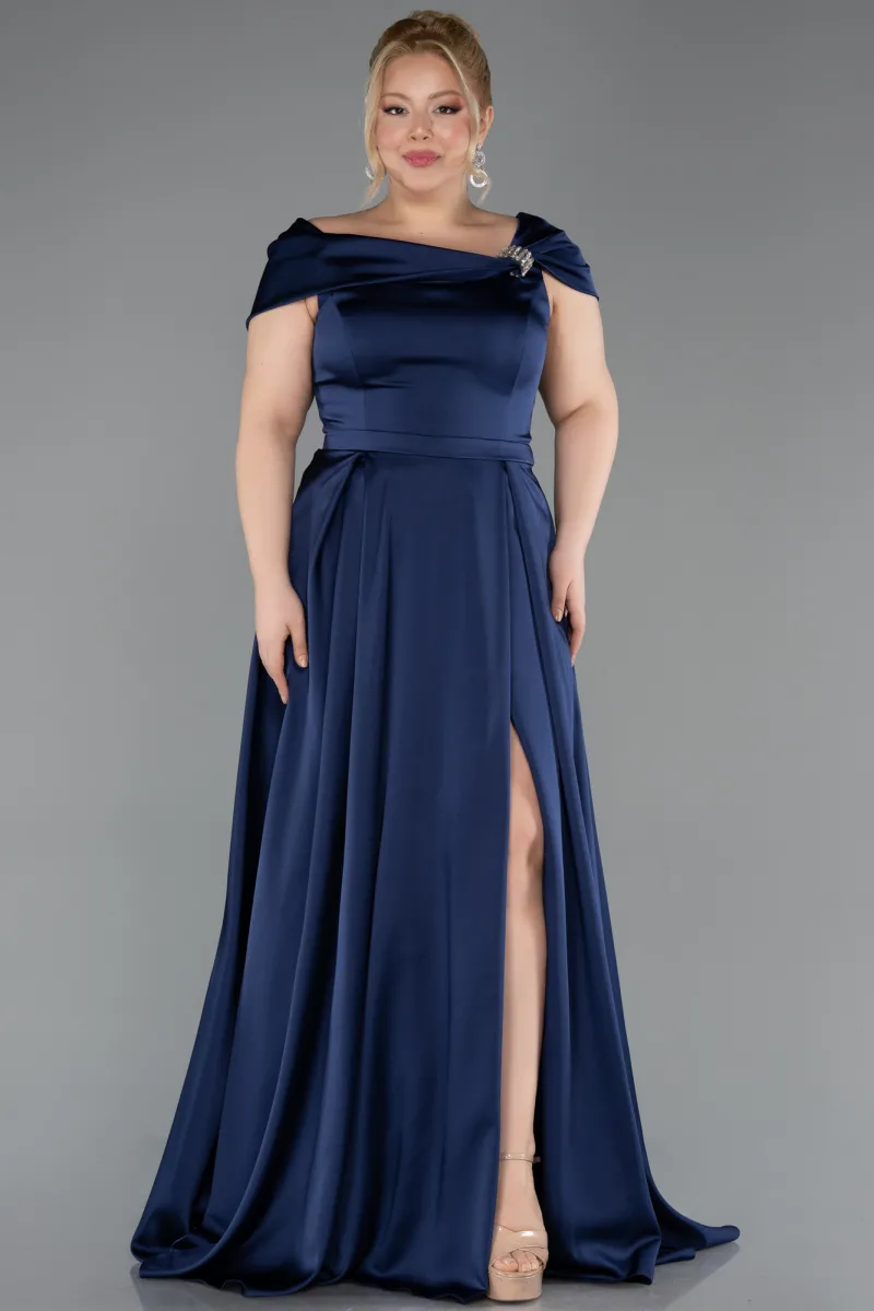 Long Satin Plus Size Evening Gown ABU5835