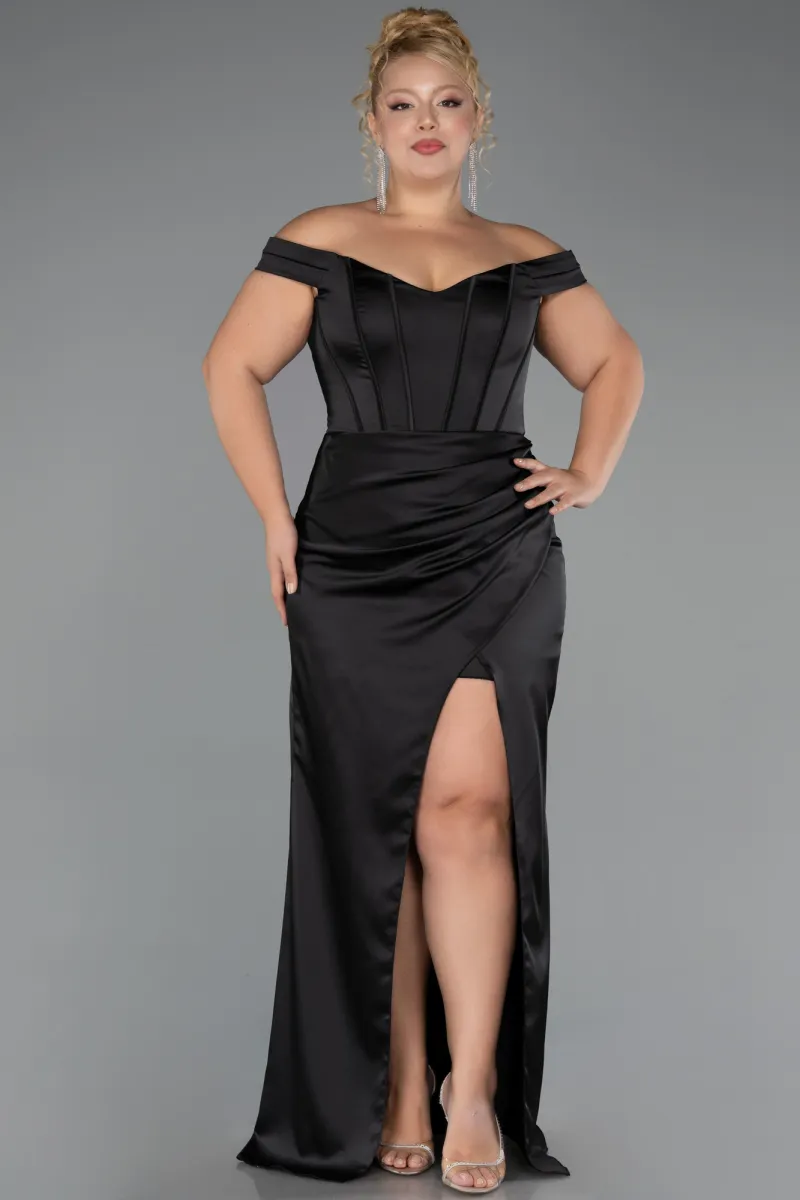 Long Satin Plus Size Evening Gown ABU6577