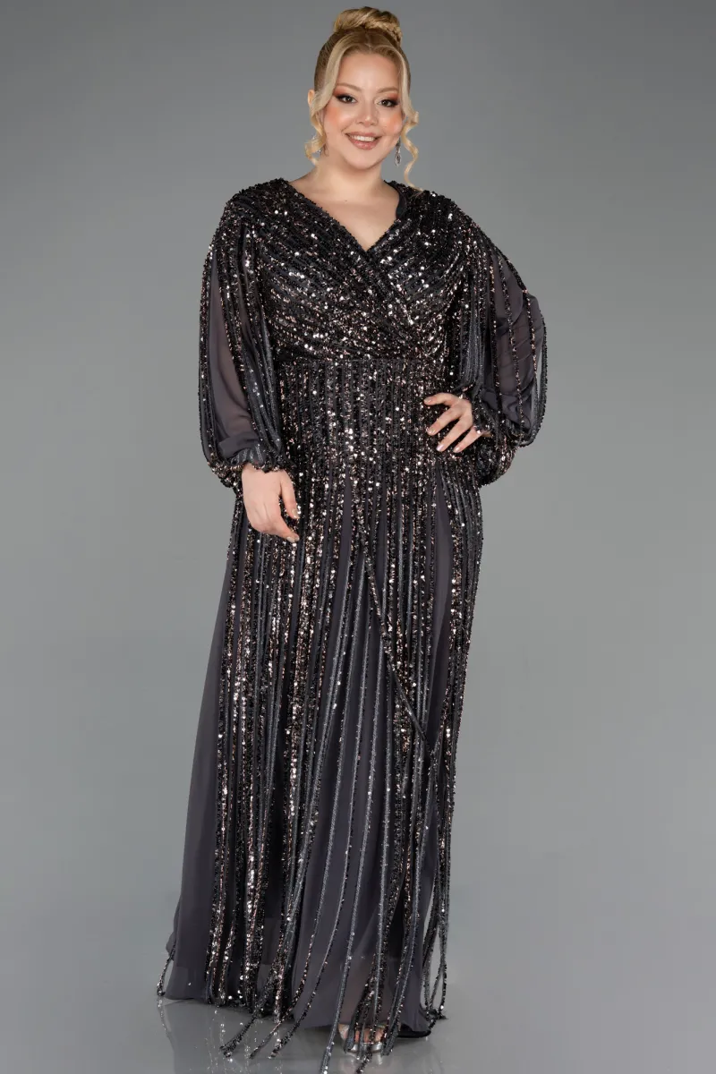 Long Scaly Formal Plus Size Dress ABU5857